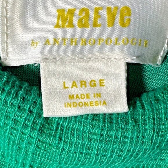 ANTHROPOLOGIE MAEVE GREEN FIT & FLARE NOVA TEXTURED DRESS SZ L NWT SHORT SLEEVE - Picture 9 of 11